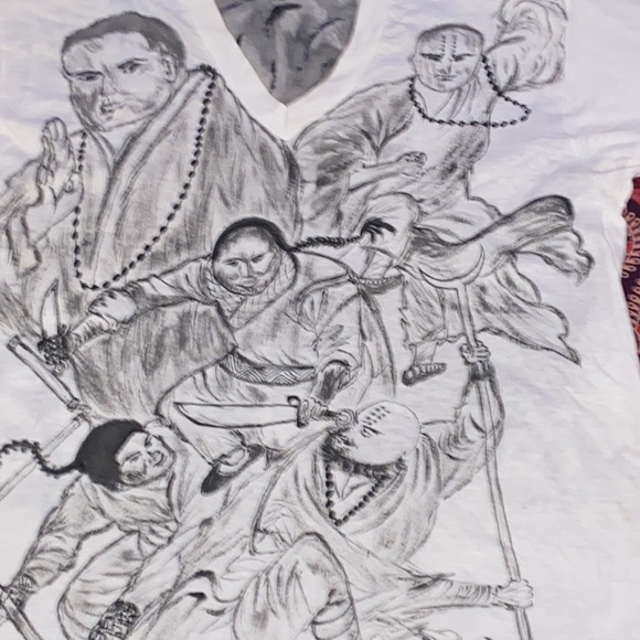 Vintage 80s Hand Drawn Kung-Fu legends T-shirt. Size L. See measurements. 19x30 - Picture 3 of 16